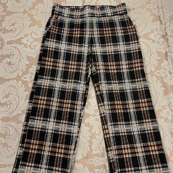 Liverpool Los Angeles Mabel Plaid Wide Leg Crop Pants, Size 2 - Picture 6 of 11